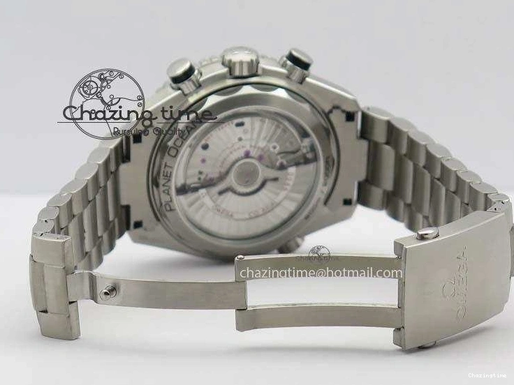 0412 Planet Ocean Master Chronometer Chrono SS OM 1:1 Best Edition Gray Dial On SS Bracelet A Reliable 8180